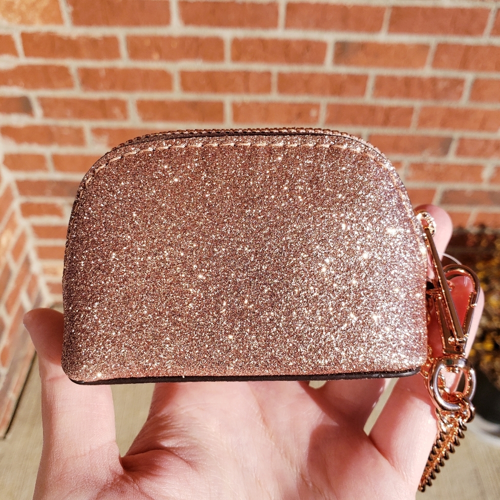 🌺NWT Michael Kors coin pouch key fob rose gold MK - Picture 3 of 5